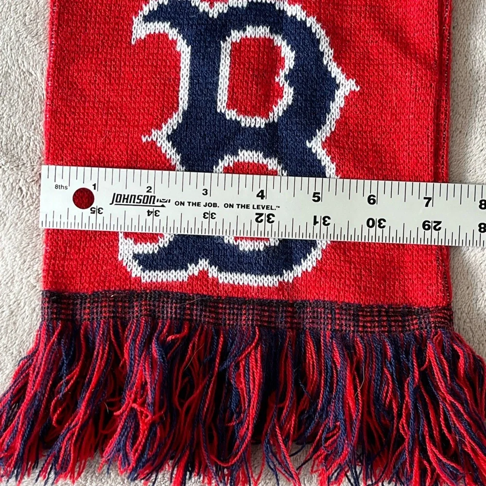 Boston Red Sox Scarf Red White Blue Fringe One Size